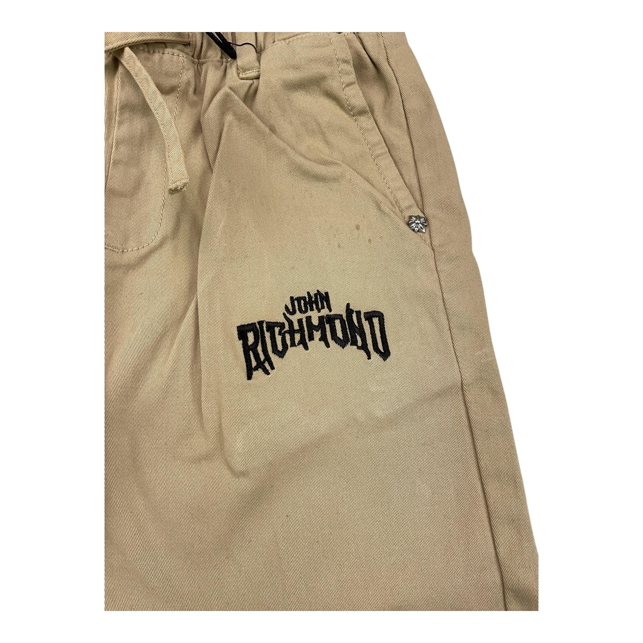 JOHN RICHMOND pantalone tinta unita con elastico in vita Beige per Bambino RBA24076PA BEIGE JOHN RICHMOND 