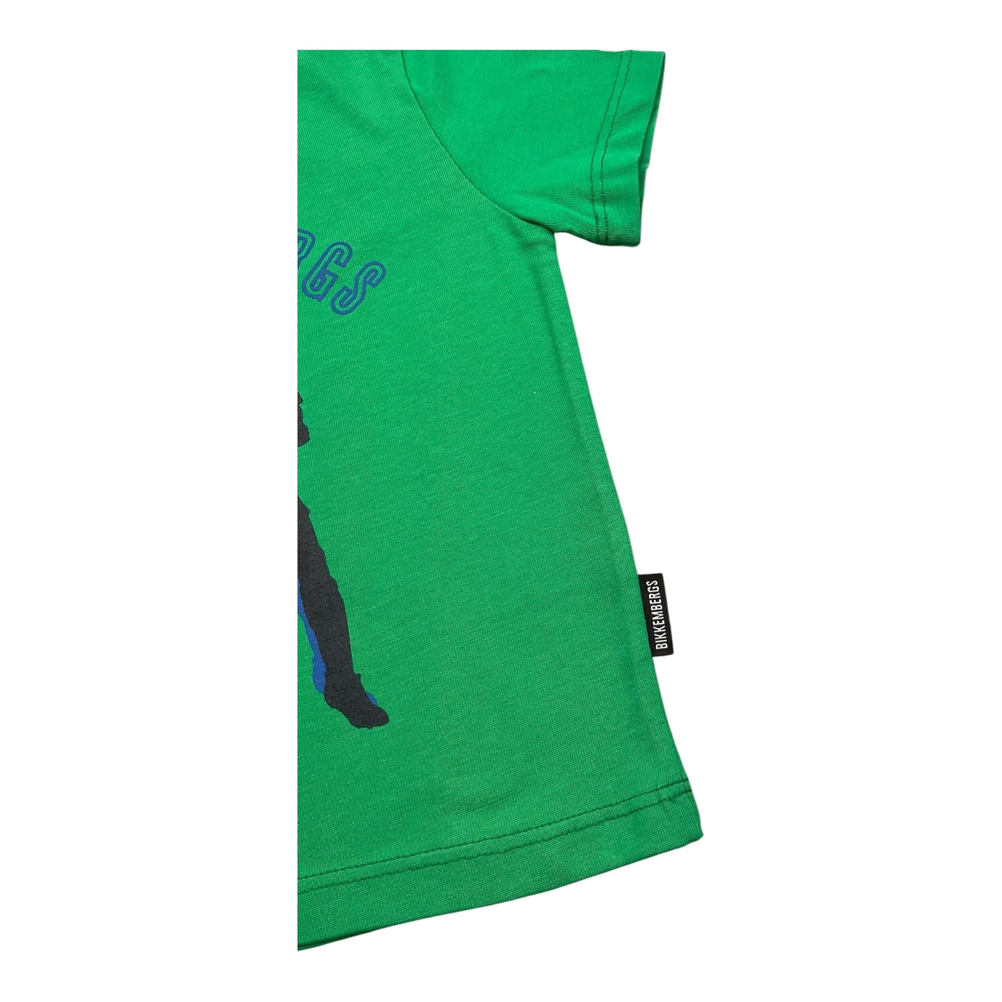 Bikkembergs T-Shirt Girocollo Tinta Unita con Logo per Neonato BK1805 VERDE BiKKEMBERGS 