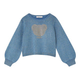 LIU JO maglia girocollo tinta unita lurex Blu per Bambina KF4075 BLU LIU JO 