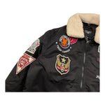 TOP GUN giubbino tinta unita con ricami e colletto pelliccia Nero per Bambino 02G0586 NERO TOP GUN 