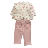 MAYORAL completo 3pz felpa-shirt-leggins tinta unita con fantasia fiori Bianco per Neonata 2610 BIANCO MAYORAL 
