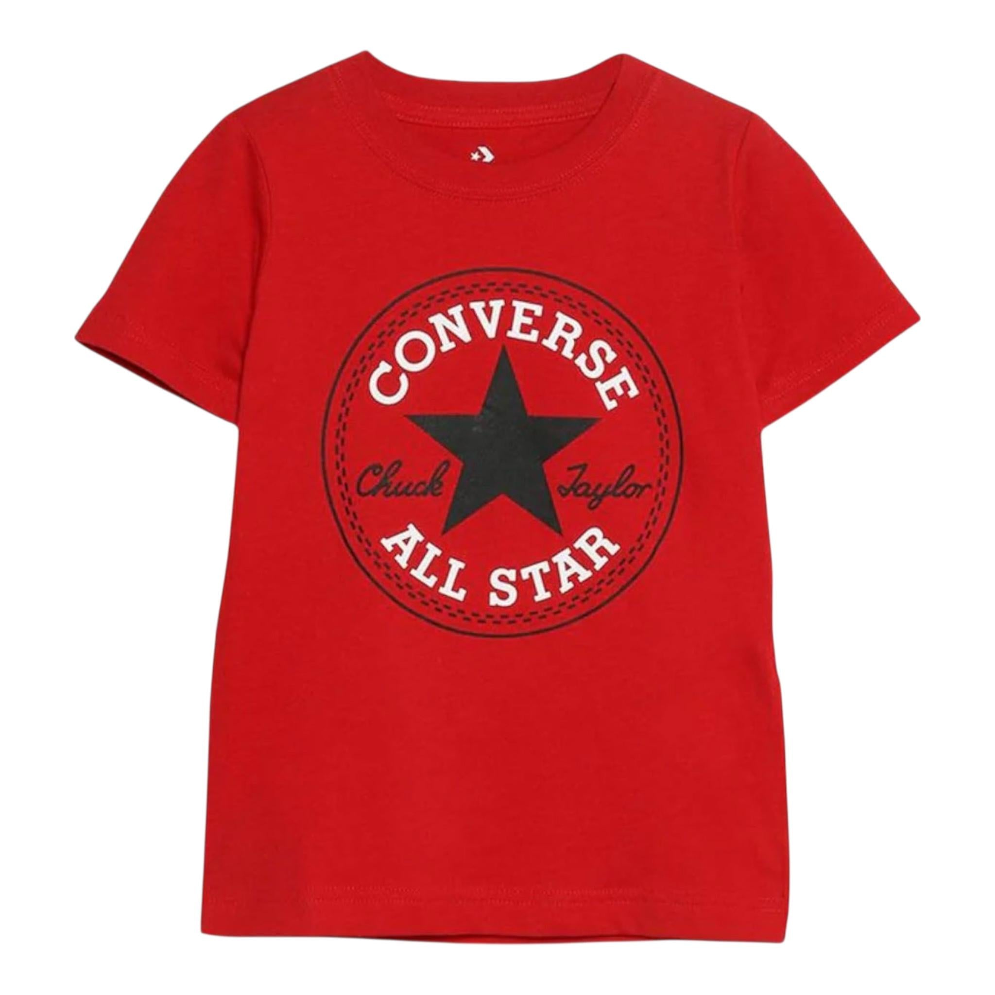 Emporio Armani T-Shirt Girocollo Tinta Unita con Logo per Bambino 966500 ROSSO EMPORIO ARMANI 