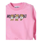 MOSCHINO felpa chiusa girocollo tinta unita con stampa in contrasto Rosa per Neonata M8F04Q ROSA MOSCHINO 