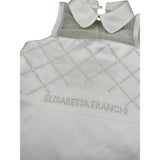 Elisabetta Franchi Abito Giromanica Tinta Unita con Brillantini per Bambina EFAB618XX BIANCO ELISABETTA FRANCHI 