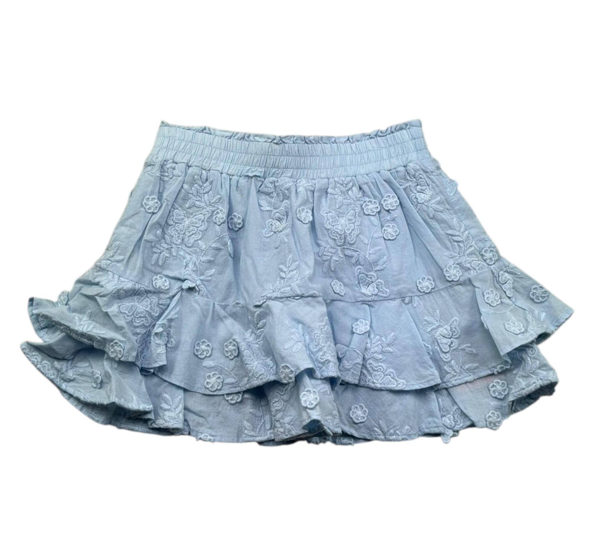 Saint Barth Gonna Tinta Unita con Balze per Bambina EIV002 AZZURRO SAINT BARTH 