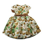 Janice Mehrfarbiges Kleid mit halblangen Ärmeln und Fantasie-Print für Mädchen