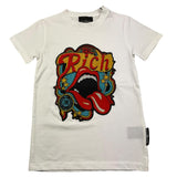 JOHN RICHMOND t-shirt girocollo tinta unita con stampa in contrasto Bianco per Bambino RBA25175TS BIANCO JOHN RICHMOND 