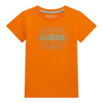 Guess T-Shirt Girocollo Tinta Unita con Stampa per Neonato N5RI25K8HM4N ARANCIONE GUESS 