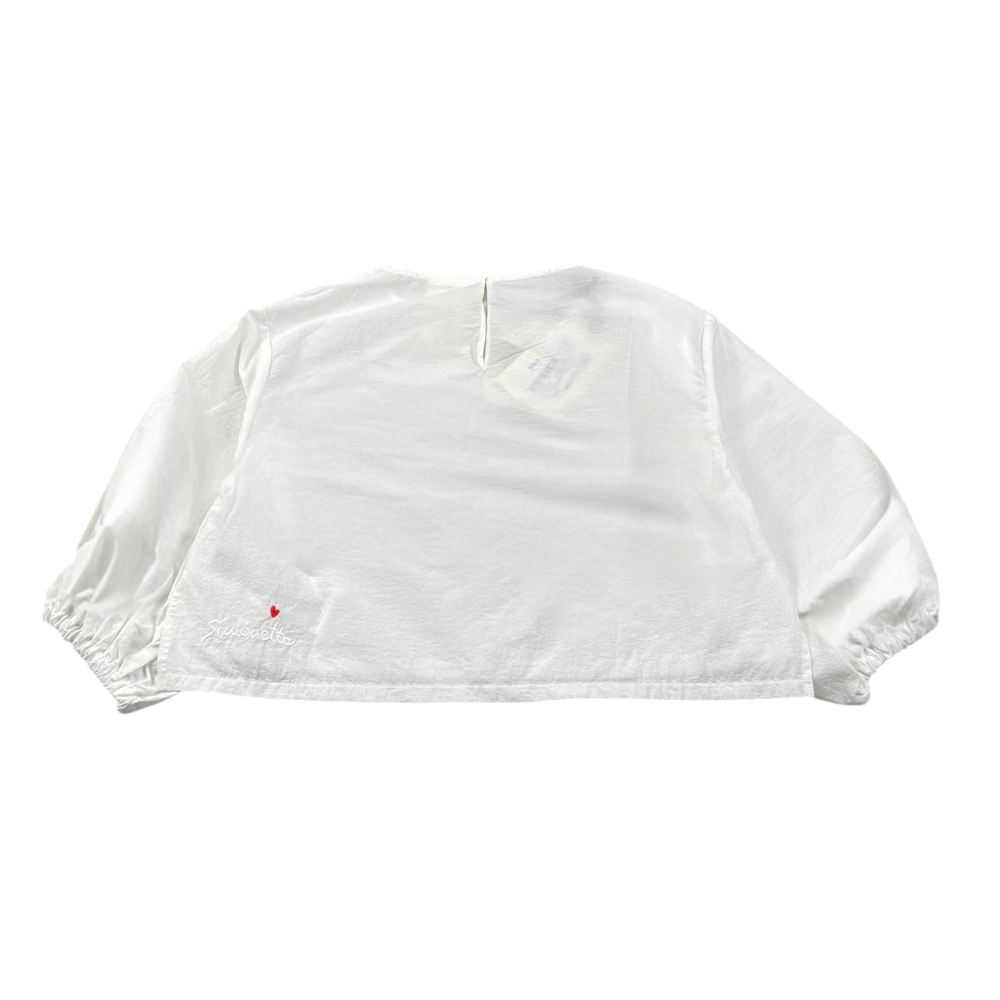 Simonetta Camicia Tinta Unita con Logo per Bambina SW5A03 BIANCA SIMONETTA 