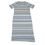 Nera 20.52 Abito Mezza Manica Tinta Unita con Fantasia per Bambina N15456MM AZZURRO NERA 20.52 