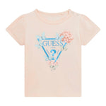 Guess T-Shirt Girocollo Tinta Unita con Logo per Neonata K5RI07K6YW4XXN ROSA GUESS 