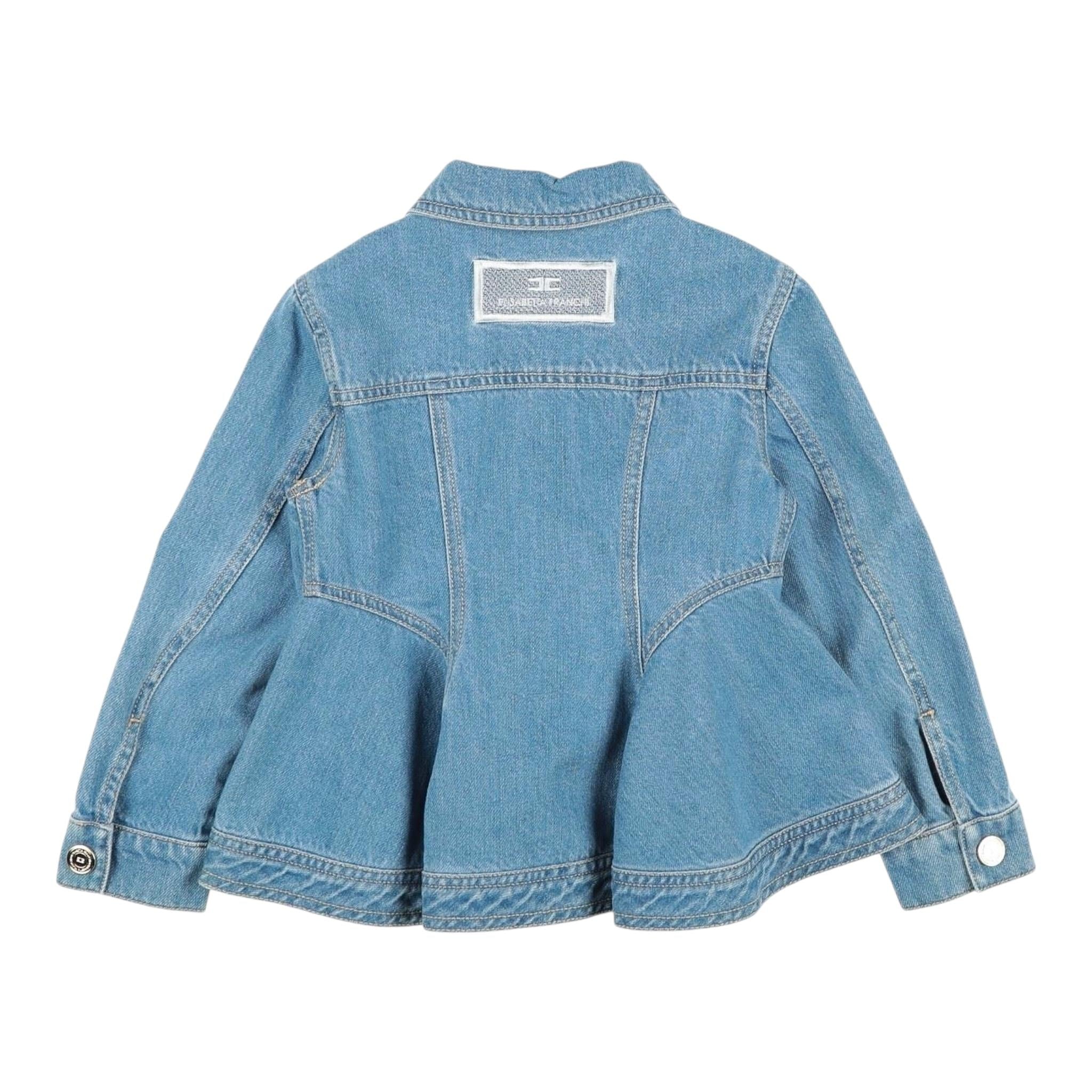 Elisabetta Franchi camicia Manica Lunga Tinta Unita In Denim per Bambina EFGB123XX AZZURRO ELISABETTA FRANCHI 