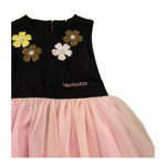 TRUSSARDI abito giromanica tinta unita con tulle Rosa/nero per Bambina TGA25097VE ROSA/NERO TRUSSARDI 