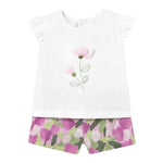 Mayoral Completo 2 Pezzi T-Shirt-Shorts per Neonata 1237 BIANCO/ROSA MAYORAL 