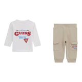 GUESS completo 2 pezzi shirt-pantalne tuta  Bianco/beige per Bambino N4YG10AK8HM3 BIANCO/BEIGE GUESS 