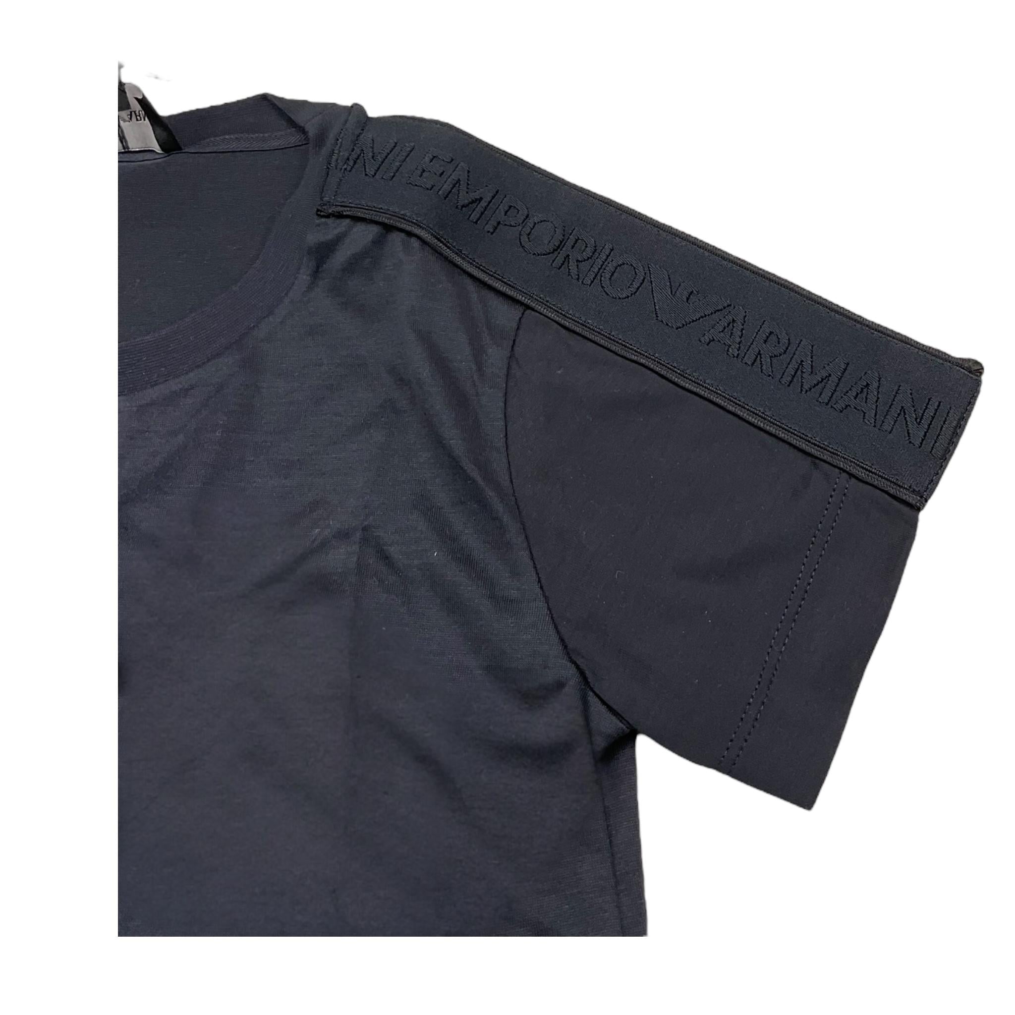 Emporio Armani T-Shirt Girocoll Tinta Unita per Bambino 3D4TD3 BLU EMPORIO ARMANI 