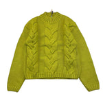 MANILA GRACE maglia tinta unita con trecce Verde per Bambina MG2374 VERDE MANILA GRACE 