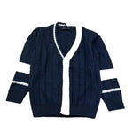 Manuel & Frank Cardigan Tinta Unita con Profili In Contrasto per Bambino MF4343B BLU MANUEL & FRANK 