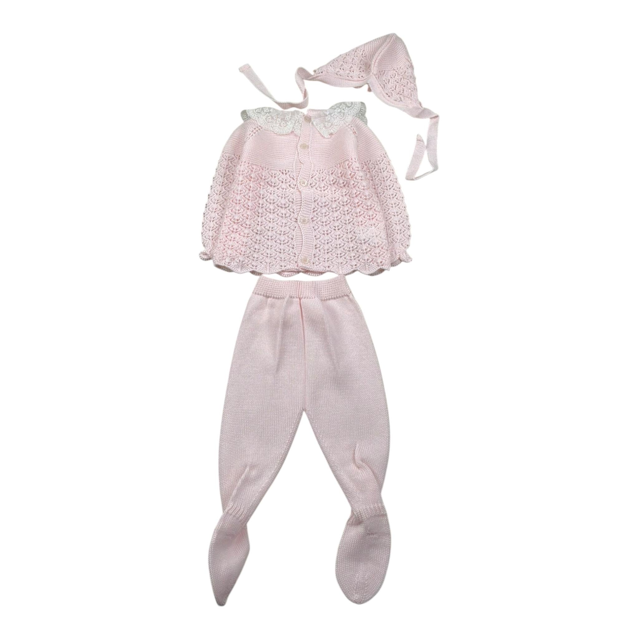 Mac Ilusio'N Completo 3 Pezzi Maglia-Ghettina-Cappello per Neonata 9614G ROSA MAC ILUSIO'N 