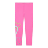 BillIEBLUSH leggins tinta unita con stampe cuori Rosa fluo per Bambina U20443 ROSA FLUO BillIEBLUSH 