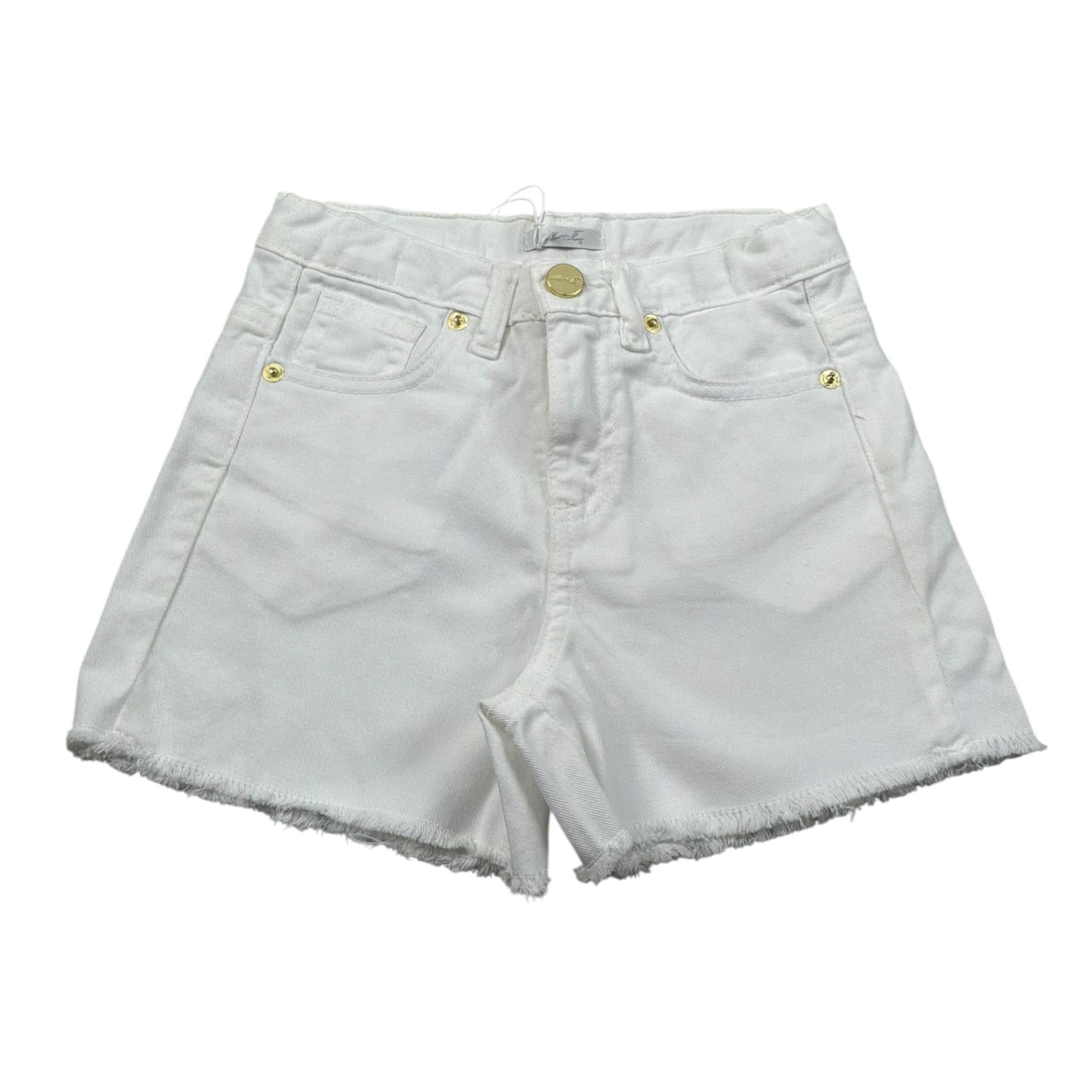M+E' Short In Denim Tinta Unita con Girovita Regolabile per Bambina UE1704JX BIANCO M+E' 