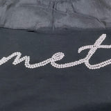 Met Cantta Tinta Unita con Stampa per Bambina ME327 NERO MET 