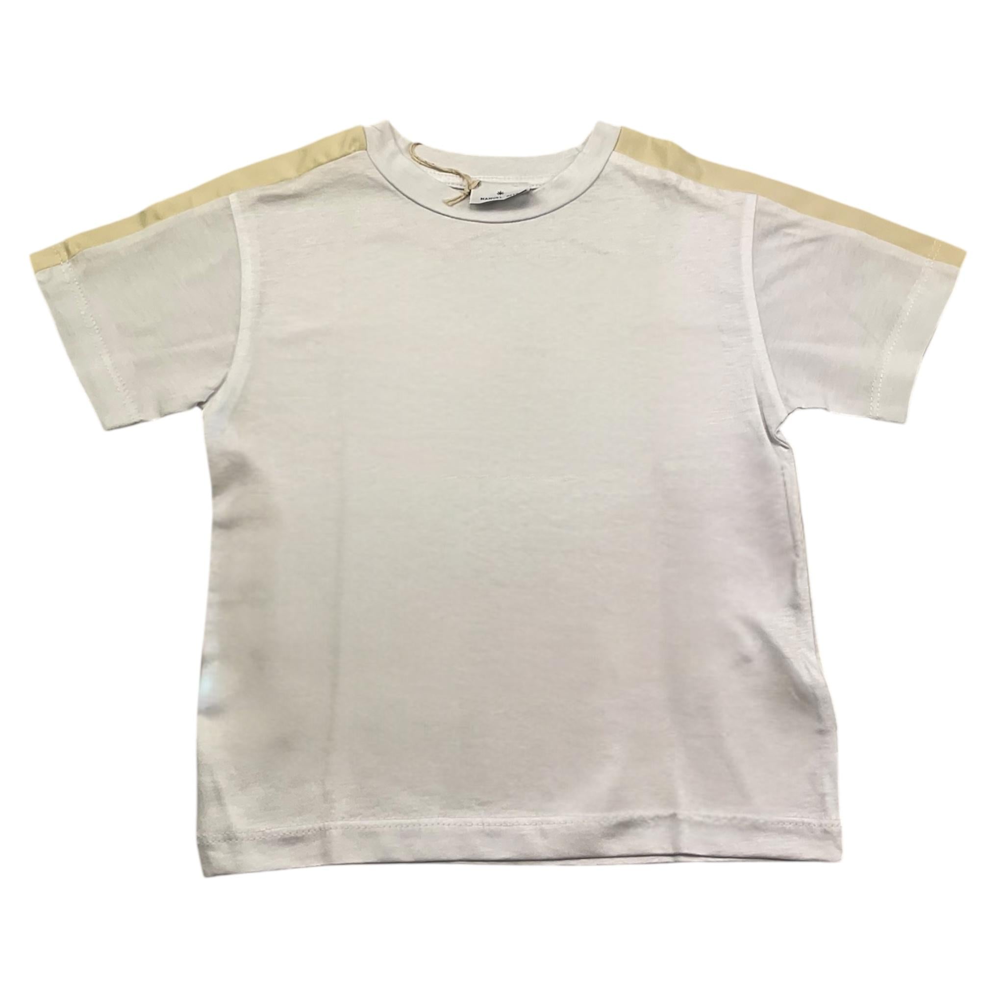 Manuel Ritz T-Shirt Girocoll Tinta Unita con Profili Maniche In Contrasto per Bambino MR2901 BIANCO MANUEL RITZ 