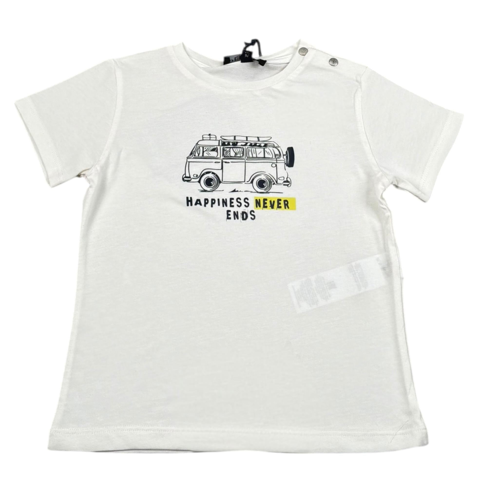 Please T-Shirt Girocollo Tinta Unita con Stampa per Neonato MBA2030B71 BIANCO PLEASE 