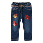 SARABANDA jeans tinta unita con cintura Blu per Bambina A383 BLU SARABANDA 