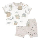 Chicco Complete T-Shirt-Bermuda Einfarbig mit Muster und Aufdruck Weiß für Neugeborene