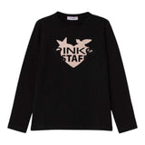 PINKO shirt girocollo tinta unita girocollo con stampa Nero per Bambina F4PIJGTH054 NERO PINKO 