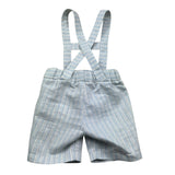 Le Bebe Bermuda con Bretelle Fantasia A Righe per Neonato LBB5377 AZZURRO LE BEBE 