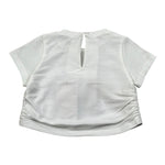 M+E' T-Shirt Girocollo Tinta Unita con Stampa per Bambina UE1858 BIANCO M+E' 