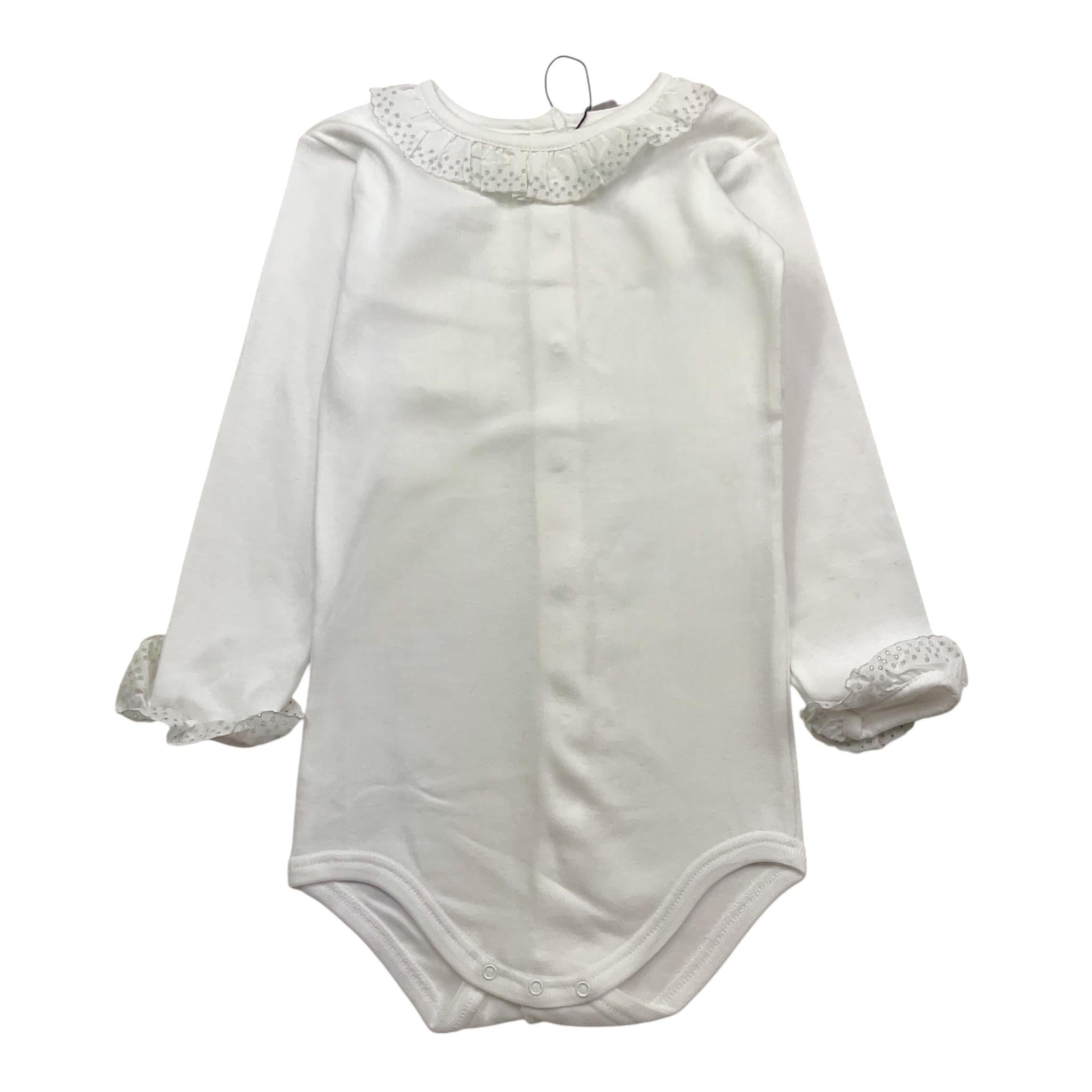 BABIDU body tinta unita con colletto ricamato Bianco per Neonata BOOOODN BIANCO BABIDU 