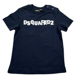 Dsquared2 T-Shirt Girocollo Tinta Unita con Stampa per Neonato DQ042R BLU DSQUARED2 