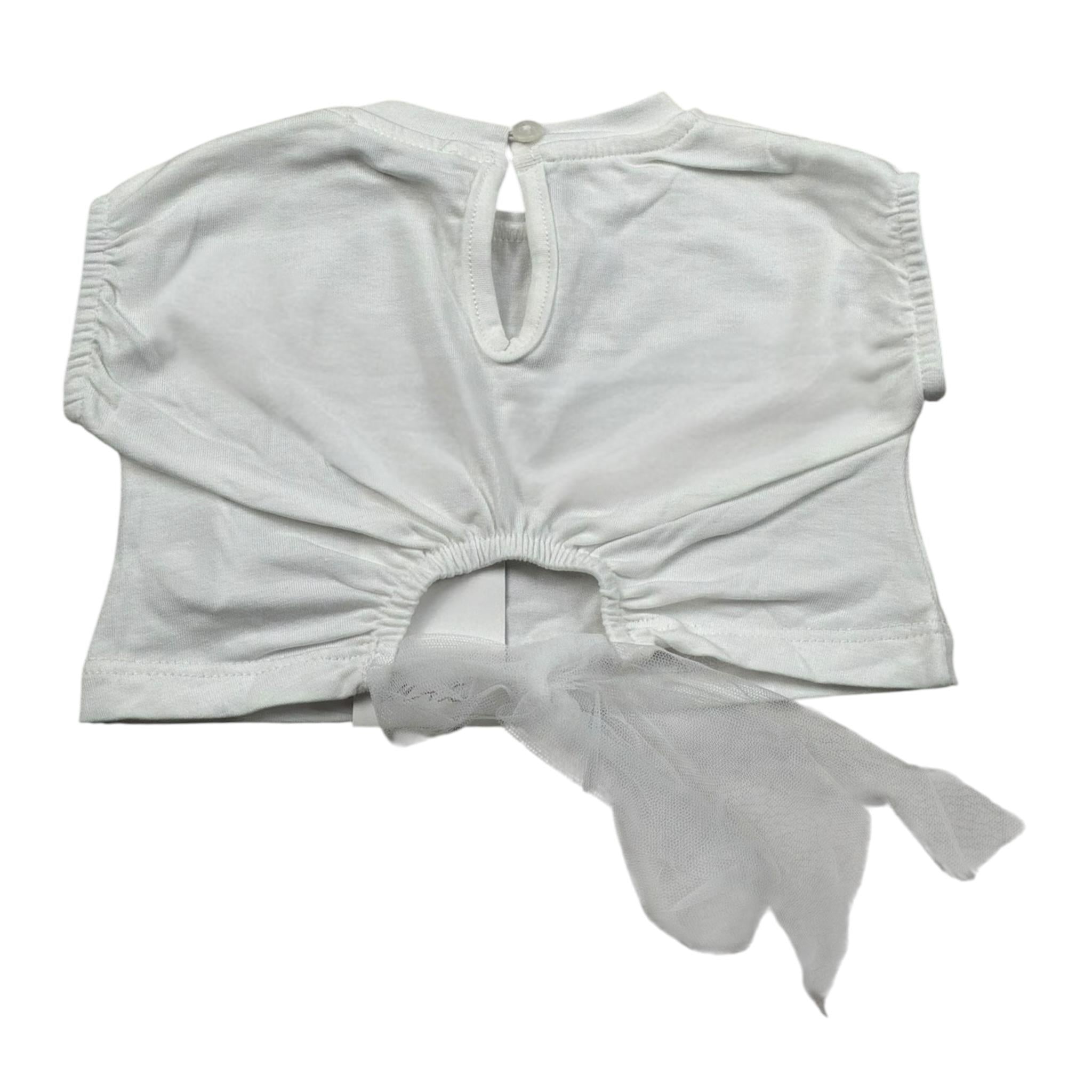 M+E' T-Shirt Girocollo tinta unita con Brillantini Bianco per Neonata UE1821 BIANCO M+E' 