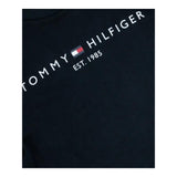 TOMMY HILFIGER shirt girocollo tinta unita con stampa in contrasto Nero per Bambino KS0KS00202X NERO TOMMY HILFIGER 