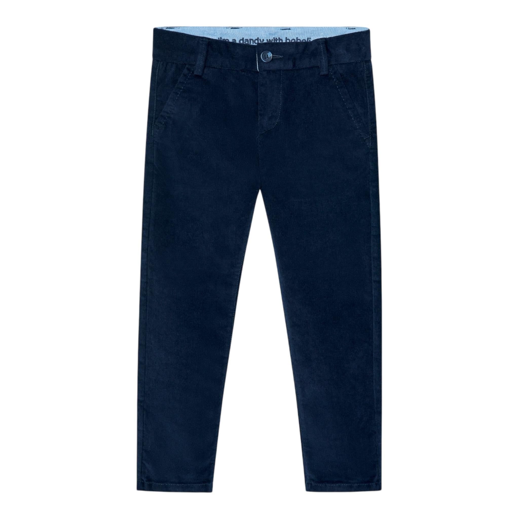 BOBOLI pantalone tinta unita con girovita regolabile Blu per Bambino 737096 BLU BOBOLI 