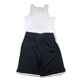 Yours Girl Zweifarbiges weiß/schwarzes Tank-Short-Set für Mädchen