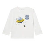 MAYORAL shirt girocollo tinta unita con stampa Bianco per Neonato 2042 BIANCO MAYORAL 