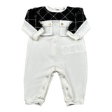 Elisabetta Franchi Tutina Bicolore con Taschini per Neonata ENTU097 BIANCO/NERO ELISABETTA FRANCHI 