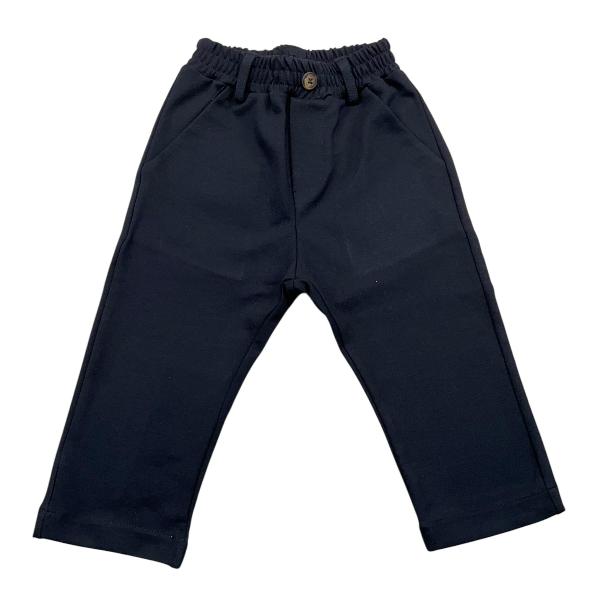 CICCINO pantalone tinta unita cn elastico in vita Blu per Neonato CCB0326 BLU CICCINO 