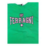 Chiara Ferragni Einfarbiger Crop Hoodie mit grünem Aufdruck für Baby Mädchen