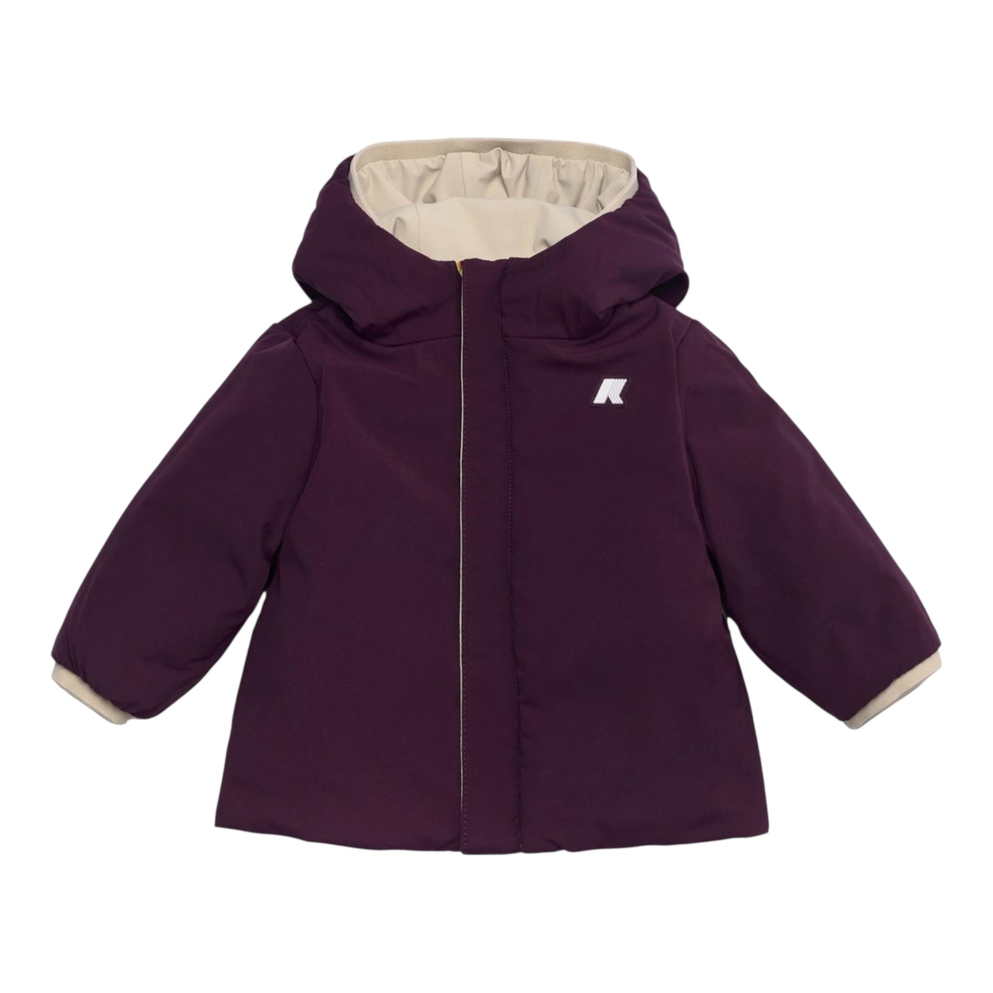 K-WAY giubbino reversibile con zip e cappuccio Viola/beige per Neonata K71338WS VIOLA/BEIGE K-WAY 