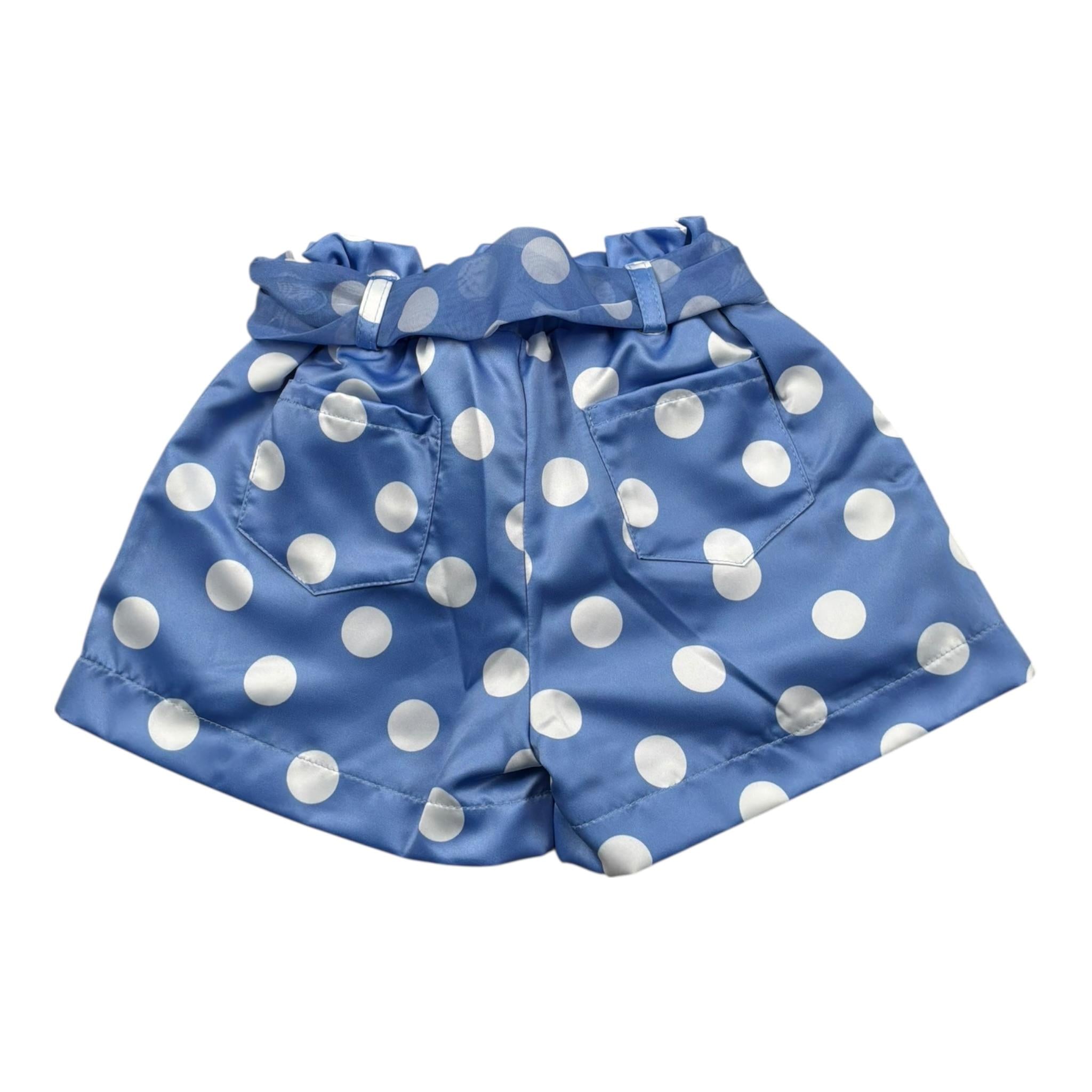 Miss Grant Short Tinta Unita Fantasia Pois per Neonata MG1293XX BLU MISS GRANT 