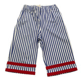 Ilfarobimbi Pantalone Bicolore con Fantasia A Righe  per Bambina IFB50474J BIANCO/AZZURRO ILFAROBIMBI 