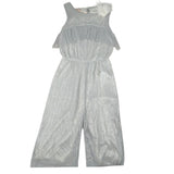 Please Tuta Intera Tinta Unita Giromanica per Bambina TC06290G73 ARGENTO PLEASE 