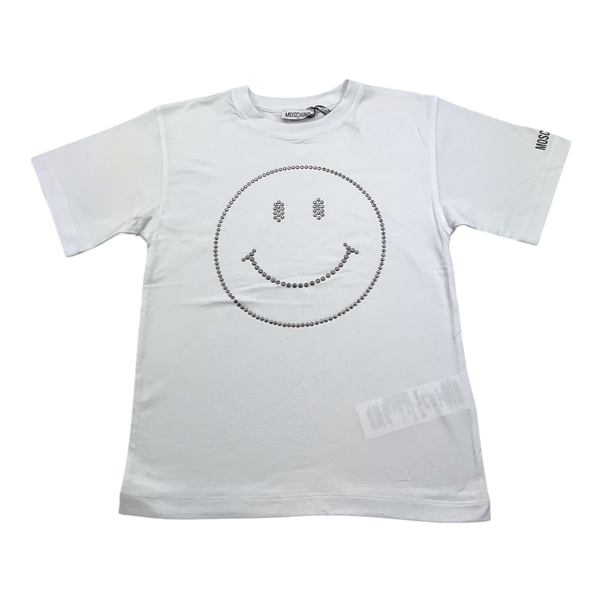 MOSCHINO t-shirt tinta unita girocollo con stampa Bianco per Bambina HRM05G BIANCO MOSCHINO 