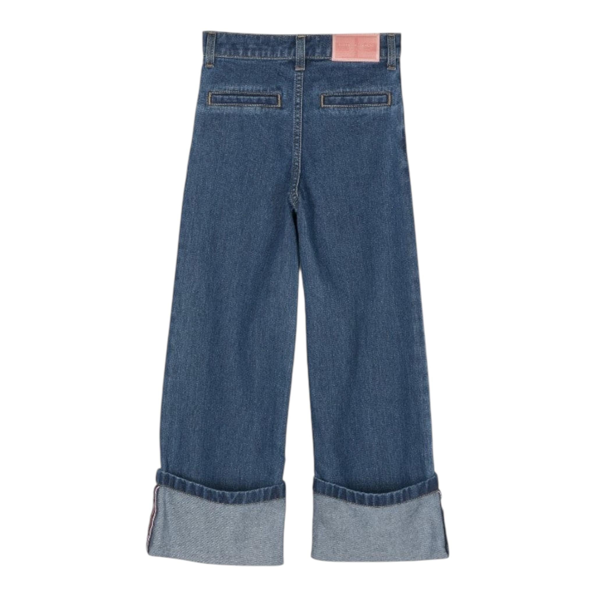 ELISABETTA FRANCHI jeans tinta unita modello a palazzo Blu per Bambina EFPA253 BLU ELISABETTA FRANCHI 