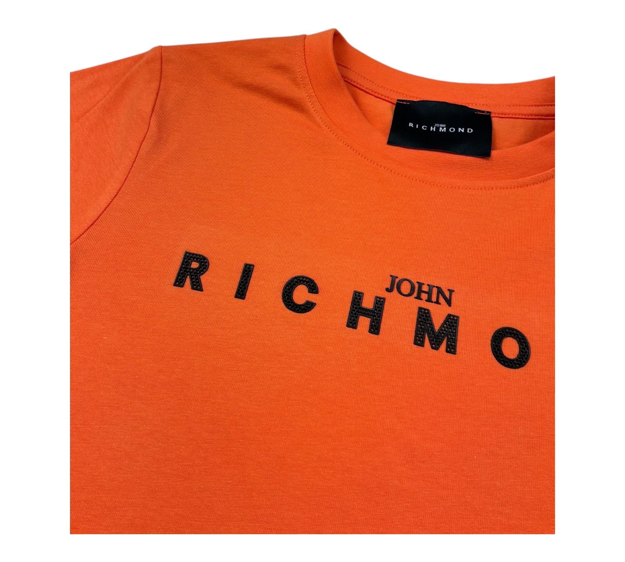 John Richmond T-Shirt Girocollo Tinta Unita con Logo per Bambino RBP26008TS ARANCIONE JOHN RICHMOND 